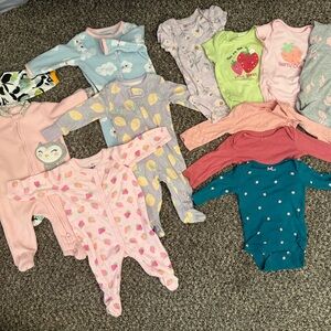 Assorted Baby Girl One Pieces Bundle - 3 months